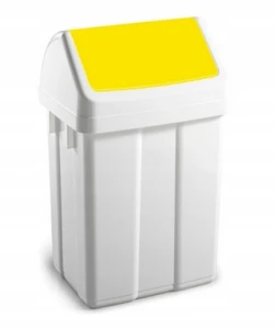 TTS Kosz na śmieci 12 litrów z żółtą klapą